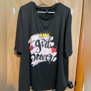 (EUC) SHEIN Curve Girl Power Graphic Drop Shoulder Tee 5x